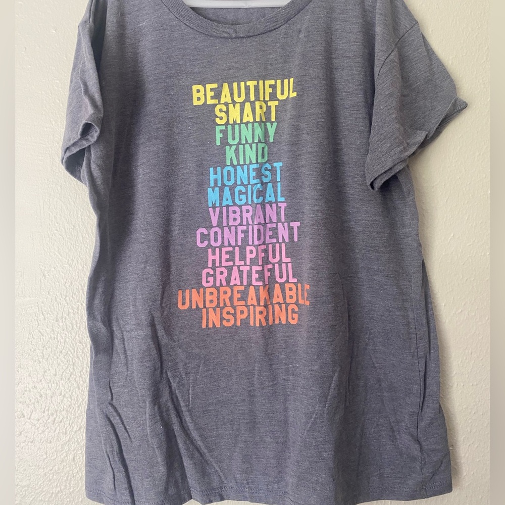 Sub_Urban Riot Tshirt with rainbow affirmation words in size XL